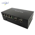 Gigabit 10/100/1000M Optical transceiver with 2 SFP ports 4 ethernet port